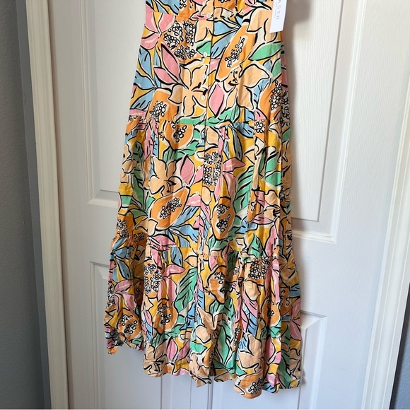 ASTR The Label Saveria Tropical Papaya Off the Shoulder Maxi Dress S - Picture 4 of 12